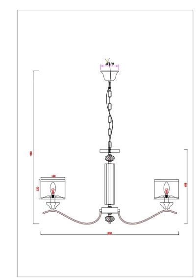 Подвесная люстра Arte Lamp ALHENA A4091LM-8CC, 8хE14