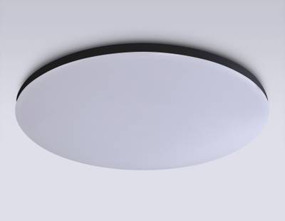Потолочный светодиодный светильник с Wi-Fi Яндекс Алисой/Tuya/Smart Home/Alexa FZ2006 BK черный IP54 30W 3000K-6500K+RGB D450*60 (ПДУ ИК)