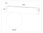 Светильник светодиодный диммируемый для шинопровода Magnetic 220V GL1371 BK черный IP20 10W 3000K-6400K 120° D120/232*120*167 (Без ПДУ)