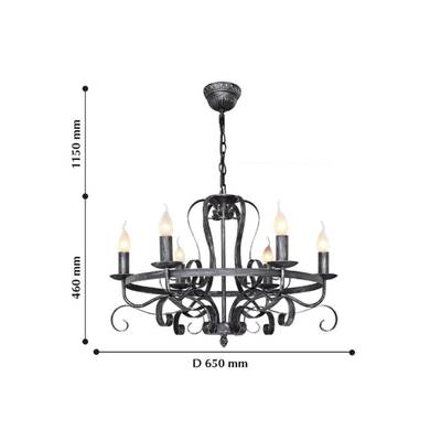Подвесная люстра Palermo 2162-6P, 6*E14*40W. ТМ F-Promo
