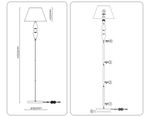Светильник напольный LH75265 SN/FR сатин никель/белый матовый E27 max 60W D360*1560