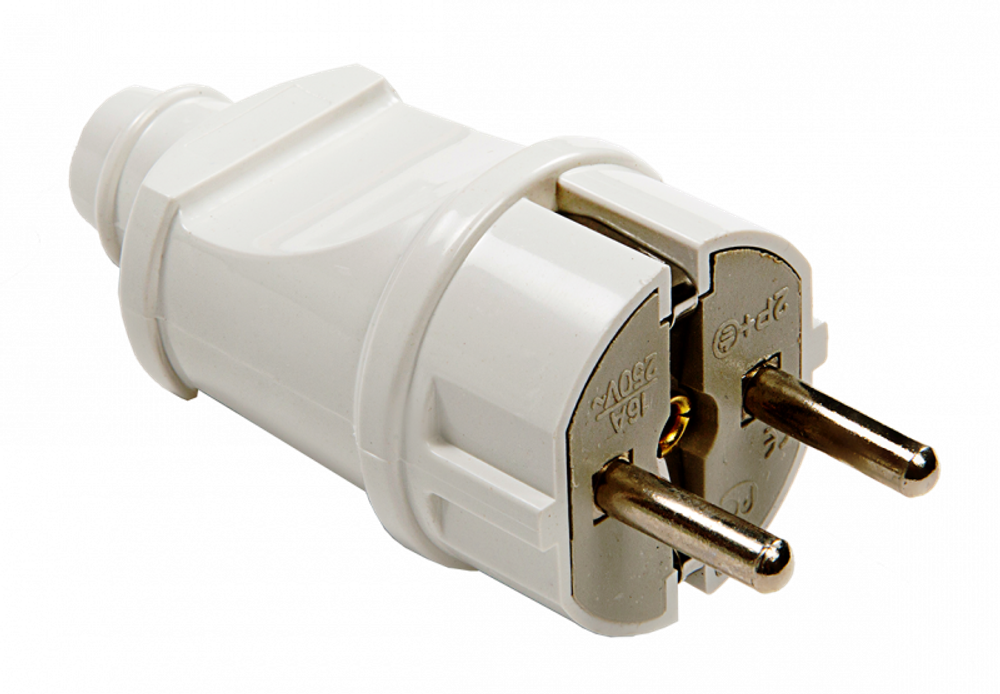 Вилка прямая с заземл. 16А 4140 бел. ASD / IN HOME 4690612000565
