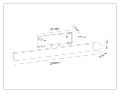 Светильник светодиодный трековый Magnetic 48V 10mm GL2370 BK черный IP20 10W 3CCT 3000/4200/6400K 300*25*73