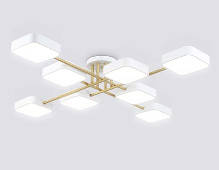 Светильник светодиодный подвесной FL516346/8 WH/GD белый/золото 144W 3000-6000K 1060*1060*150 (без ПДУ)