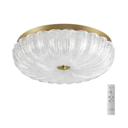 7719/48L PIKO LED SN 567 Светильник металл/стекло/прозрачный/золотой LED 48Вт 3000-6500K D400 IP20 пульт ДУ TESORO