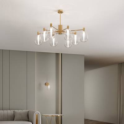 Умный потолочный светильник со стеклянными плафонами 60175/8 латунь Smart