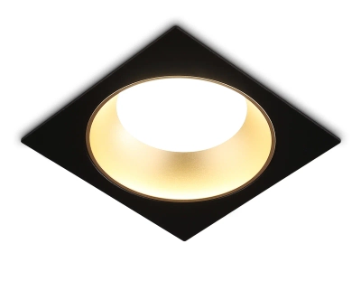 Светильник встраиваемый TN52340 SBK/SGD черный песок/золото песок GX53 max 12W 115*115*25
