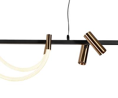 08039K-140A,19(20) Подвес Кайли черный/бронза L140 h150 Led 88W+Led 2*3W (3000K)