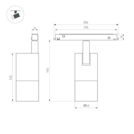 Светильник MAG-ORIENT-SPOT-ZOOM-R65-15W Day4000 (BK, 34-60 deg, 48V) (Arlight, IP20 Металл, 5 лет)