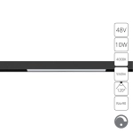 Магнитный трековый светильник Arte Lamp LINEA 0.1-10V A4682PL-1BK, 1хLED