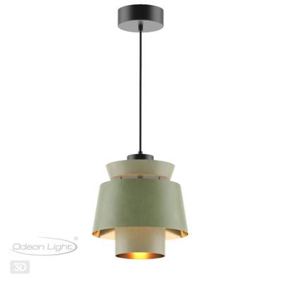 4992/1A PENDANT ODL23 521 зеленый/золотой/металл/экокожа Подвес E27 60W KRESSA