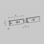 Коннектор питания угловой с проводом 1см Levity, TRA184CPC-1B-3. TM Maytoni
