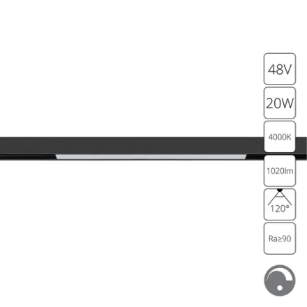 Магнитный трековый светильник Arte Lamp LINEA 0.1-10V A4683PL-1BK, 1хLED