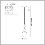 6525/1 MODERNI LN26 358 хром Подвес E14 1*40W 220V SUNDAY