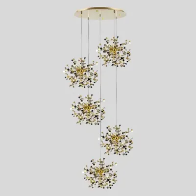 L5PR721132 Подвес пятерной круглый EXTRA 5x3x5W(led) G9  (721132 - 5 + 572152 -1) ЗОЛОТО Lightstar