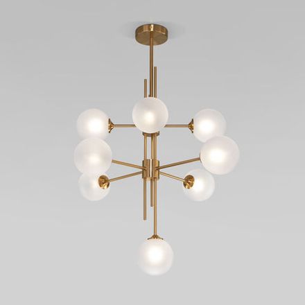 Умный потолочный светильник cо стеклянными плафонами 50383 латунь