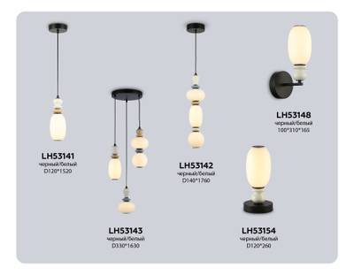 Светильник светодиодный настенный LH53148 BK/FR черный/белый 6W 3000K 100*165*310