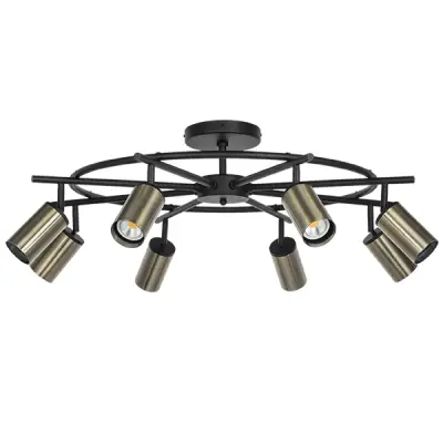 LR718318 Люстра RULLO 8х50W GU10 ЧЕРНЫЙ/БРОНЗА (571718+214431-8)