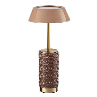 5453/8TLA L-VISION ODL_EX26 светлая бронза/бежевый/кофейный/металл/керамика Настольная лампа беспроводная LED*8W 3000K LULU