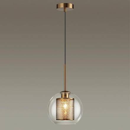 4939/1 PENDANT ODL22 467 античн.бронза/металл/прозрачный/стекло Подвес E27 1*40W CLOCKY