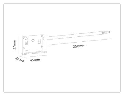 Ввод питания для шинопровода Magnetic 48V 10mm GL2025 BK черный IP20 50*10*37