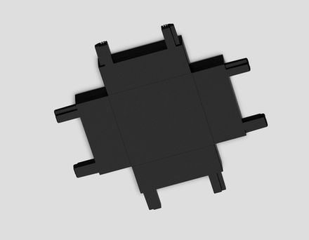 Коннектор X-образный для накладного шинопровода Magnetic Ultra Slim GV1127 BK черный 46*46*6