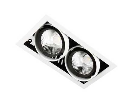 Карданный встраиваемый светодиодный светильник T812 BK/CH 2*12W 4200K
