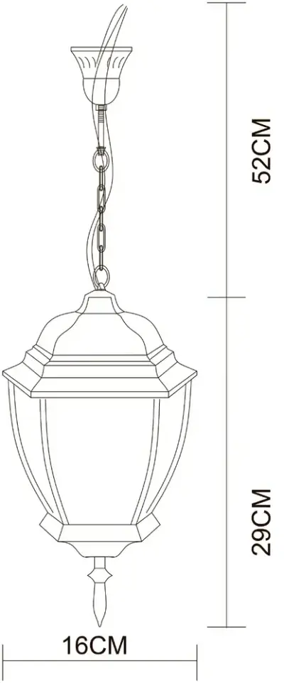Уличный подвесной светильник Arte Lamp PEGASUS A3151SO-1BN, 1хE27