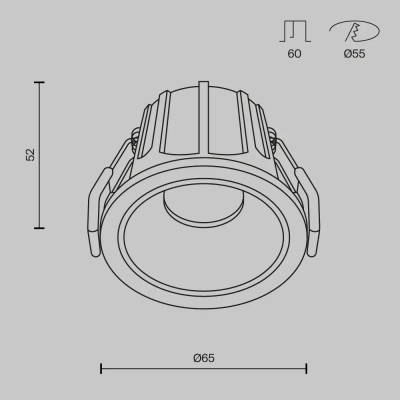 Встраиваемый светильник Альфа / Alfa LED 10 Вт 3000 К 36°, DL043-01-10W3K-RD-WB. TM Maytoni