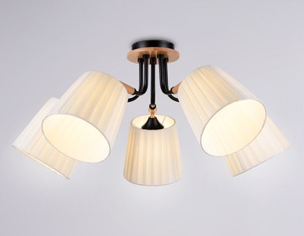 Светильник потолочный TR4733/5 BK/LWD черный/светлое дерево E27/5 max 40W D610*270