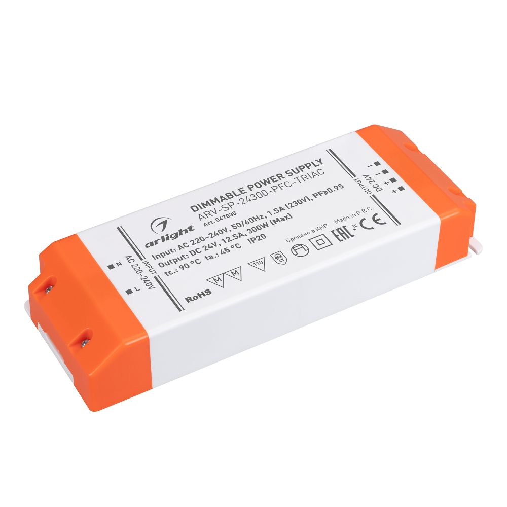 Блок питания ARV-SP-24300-PFC-TRIAC (24V, 12.5A, 300W) (Arlight, IP20 Пластик, 5 лет) Блок питания ARV-SP-24300-PFC-TRIAC (24V, 12.5A, 300W) (Arlight, IP20 Пластик, 5 лет)