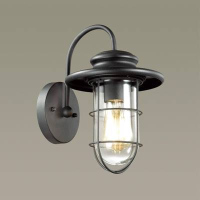 4171/1W NATURE ODL19 747 черный/прозрачный Уличный настенный светильник IP44 E27 1*60W HELM