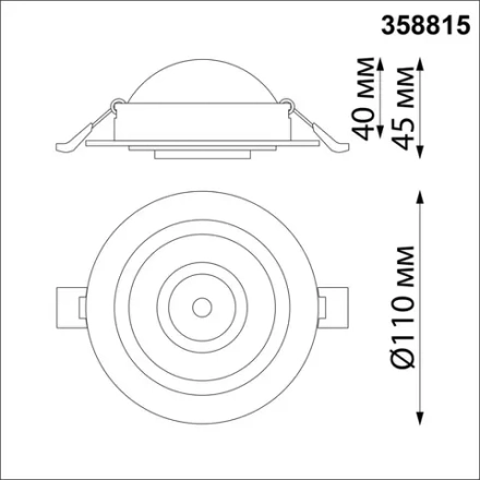 358815 SPOT NT21 530 белый Светильник встраиваемый светодиодный IP20 LED 9W 770Лм 4000K 220V GESSO