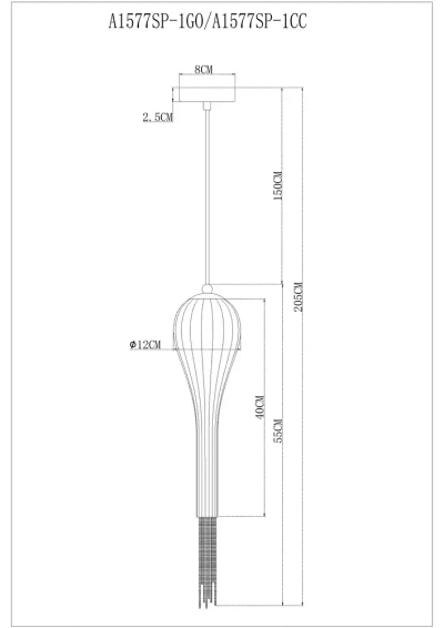 Подвесной светильник Arte Lamp WATERFALL A1577SP-1CC, 1хE14