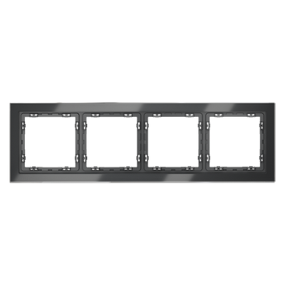 VLS110407 Рамка стеклянная VOLTUM S70 на 4 поста, (графит, стекло) (ТМ Maytoni)