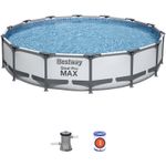 Бассейн каркасный круглый 427*84 см, 10220 л, Steel Pro Max 56595 (с ф-насосом) Bestway