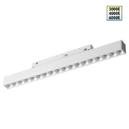 359622 SHINO NT25 158 белый Трековый светильник для низков. шинопровода с переключ. цв. темпер. IP20 LED 3000К\4000К\6000К 18W 48V FLUM