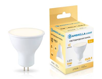 Лампа светодиодная 161103 LED MR16 11W IC GU5.3 2700K 175-265V