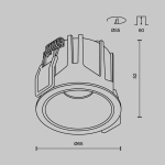 Встраиваемый светильник Альфа / Alfa LED 10 Вт 4000 К 60°, DL043-01-10W4K-RD-W-1. TM Maytoni