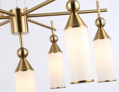 Светильник подвесной LH55278/7 BS/FR латунь/белый матовый E14*7 max 40W D640*1390