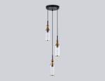 Светильник подвесной LH55252/3 BK/BS/CL черный/латунь/прозрачный E14*3 max 40W D230*1200