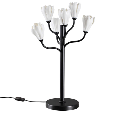5090/6T MODERN ODL25 553 черный матовый/белый/фарфор Настольная лампа G4 LED 6*5W GARDI