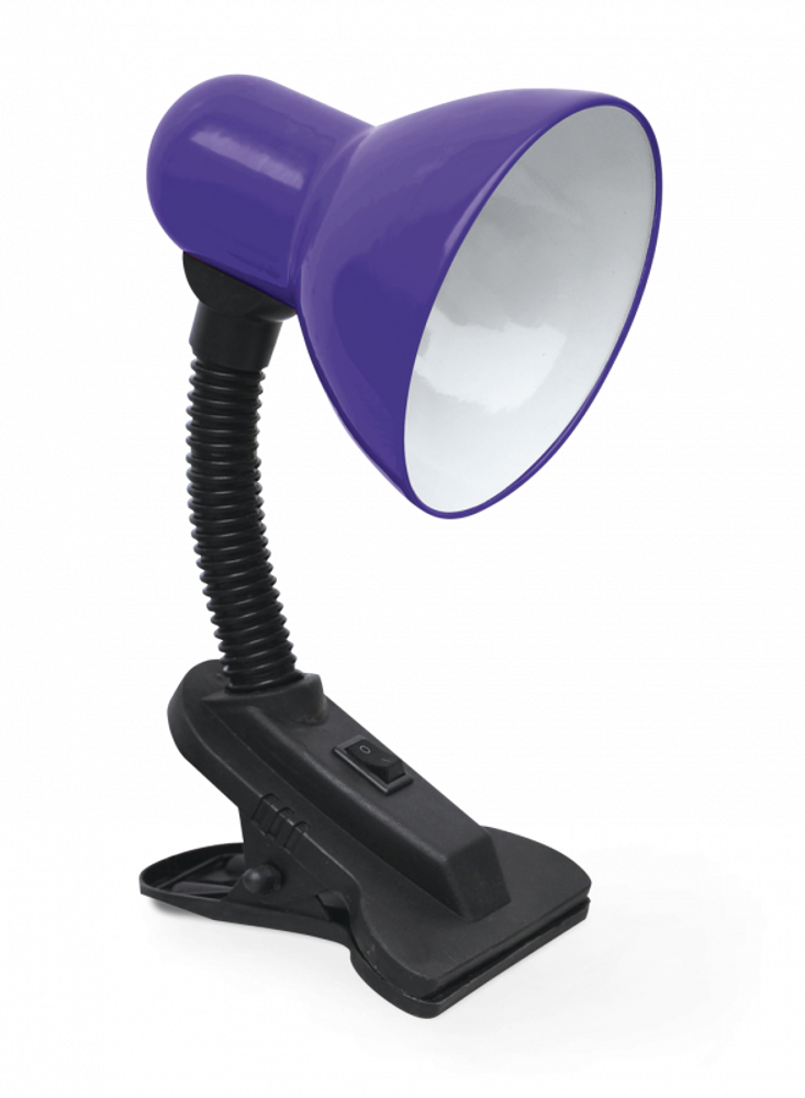 Светильник настольный СНП 21Ф 40Вт E27 230В под лампу на прищепке с подвесом фиолет. IN HOME 4690612046990