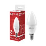 Лампа светодиодная LED-СВЕЧА-VC 8Вт свеча 4000К нейтр. бел. E14 760лм 230В IN HOME 4690612020433