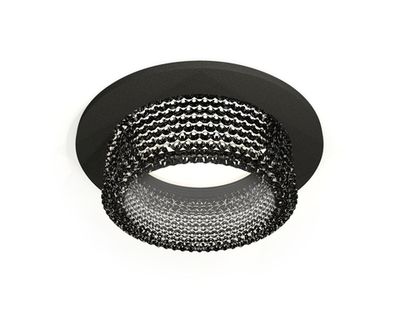 Комплект встраиваемого светильника с композитным хрусталем XC6513041 SBK/BK черный песок/тонированный MR16 GU5.3 (C6513, N6151)