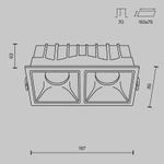 Встраиваемый светильник Alfa LED 3000K 2x15Вт 36° DL043-02-15W3K-SQ-W. TM Maytoni