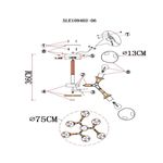 SLE109402-06 Люстра потолочная Черный, Темное дерево/Прозрачный, Янтарный E27 6*60W