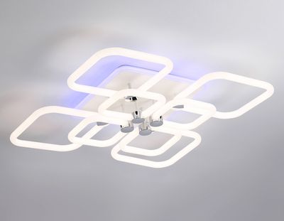 Светильник светодиодный потолочный FA3866/4+4 WH белый 144W 3000K-6400K+RGB 627*627*121 (ПДУ РАДИО 2.4G)