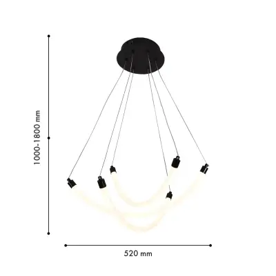 Подвесная люстра Hammock 4468-3P, LED*22W, 1880LM, 3000-6500K. ТМ F-Promo