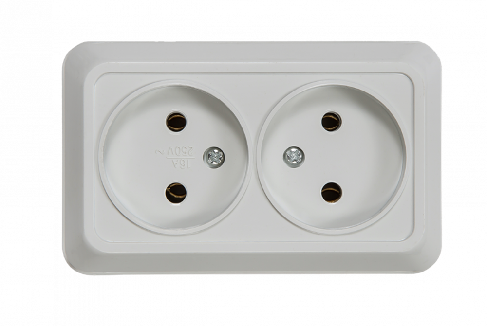 Розетка 2-м ОП Bolleto 7102 16А IP20 бел. ASD / IN HOME 4680005959822